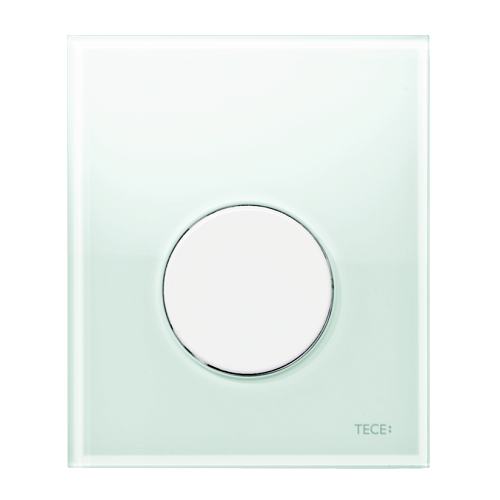 TECE 9242651 TECEloop Urinal, Кнопка смыва, стекло зеленое/клавиша белая