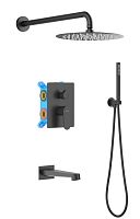 Aquatek AQ1273MB Оберон Душевой комплект Set 4 в 1, черный матовый
