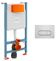 Vitra 800-1873 Core Комплект 3 в 1: инсталляция для монтажа + крепления + кнопка смыва хром