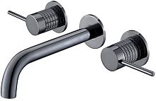 Vincea VBFW-4G1GM Groove Смеситель для раковины, встраиваемый, вороненая сталь