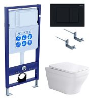 Aquatek SET Амадео-012 4 в 1 Комплект: рама Standard INS-0000012 + крепеж KKI-0000002 + кнопка KDI-0000012 + унитаз AQ1163-00 с крышкой-сиденьем Soft-close, белый