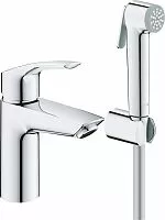 Grohe 23124003 Eurosmart Смеситель однорычажный для раковины с гигиеническим душем, хром