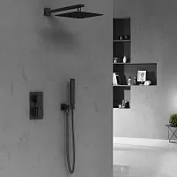Vincea VSFW-102TMB Душевой комплект термостатический, двухрежимный, черный