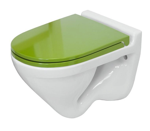 Sanita Luxe ATCSLWH0113 Attica Color Green SL УП Унитаз подвесной 35х50 см, с сиденьем, белый