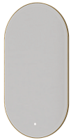 Зеркало овальное с LED подсветкой сенсор антипар 60х110 см Boheme 568-MG рама золото матовое Зеркало овальное с LED подсветкой сенсор антипар 60х110 см Boheme 568-MG рама золото матовое