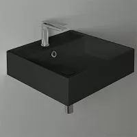 SIMAS AG51 nero matt*1 AGILE Раковина подвесная 51х46 см, с переливом, с 1 отв под смеситель,цвет черный матовый