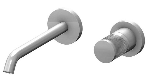 Gattoni MD150/22C0 MD Смеситель для раковины на 2 отверстия, настенный монтаж, ручка RONCO, в комплекте со скрытой частью, цвет хром