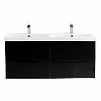 BelBagno MARINO-CER-1200-4C-SO-2-NL-P База под раковину 120х44 см, подвесная с четырмя ящиками, Nero Lucido (черный глянец) купить  в интернет-магазине Сквирел