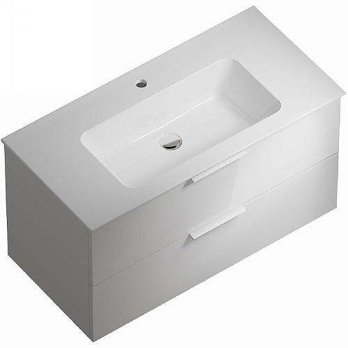 Kerama Marazzi PI.F.95/WHT Piano Forte Тумба под раковину подвесная 95х45 см, белый глянец купить  в интернет-магазине Сквирел