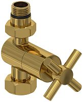Сунержа 03-1409-1234 Вентиль прямой, (крест) G 1/2" НР х G 3/4" НГ, золото
