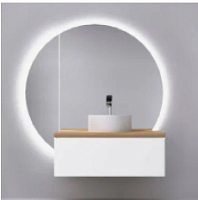 Сет № 1807 SolN.01.100/P/W/JR_Тумба под раковину  + SolN.02.106/W/JR_Зеркало + SolN.11.34/W/JR_Jorno Solis 34 Зеркало- пенал с подсветкой