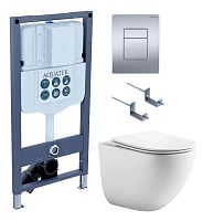 Aquatek Гелиос SET AQUATEK ГЕЛИОС PNN-03 4в1 Комплект: Унитаз, Инсталляция, Кнопка смыва