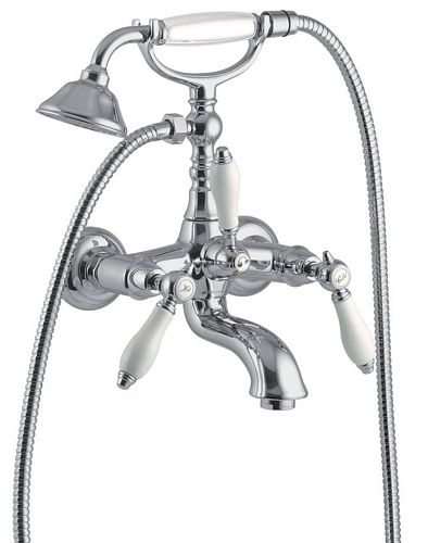 Сет 2098 F5404CR, Смеситель для ванны c изливом, шлангом, душем Сет 2098 F5404CR, Смеситель для ванны c изливом, шлангом, душем