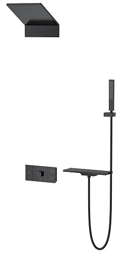 Vincea VSFW-2F11TMB Futura Душевой комплект термостатический, 3 режима, черный матовый