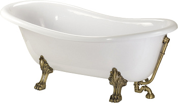 Migliore 26921 Milady Ванна на лапах "Leone" Standart 185х82х74 см, слив-перелив бронза/белая