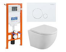 BelBagno Uno BB3105CHR/SC/BB002-80/BB014-SR-BIANCO Инсталляция с подвесным унитазом