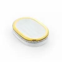 Migliore 26961 Dubai Мыльница настольная, белый/Swarovski/декор золото/золото купить  в интернет-магазине Сквирел