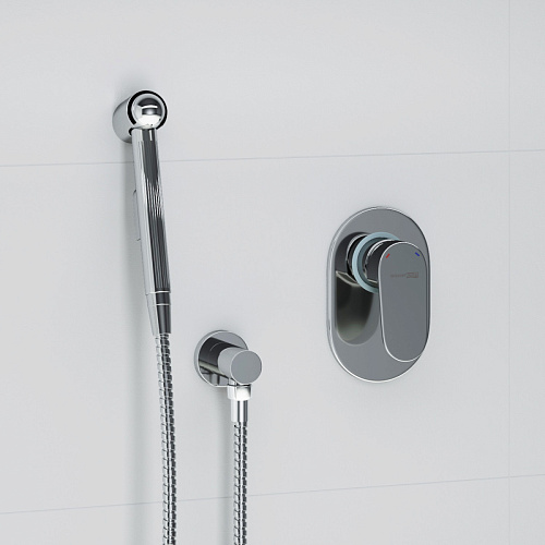 WasserKRAFT A15357 Встраиваемый комплект для биде со шлангом 120 см, хром