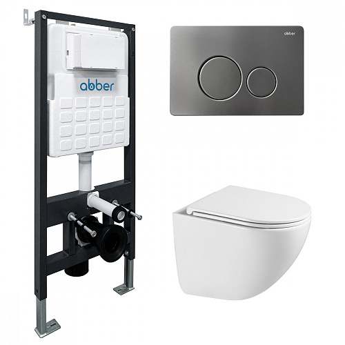 Abber BEQUEM AC1131TC-AC0105-AC0121NG Инсталляция с подвесным унитазом Abber BEQUEM AC1131TC-AC0105-AC0121NG Инсталляция с подвесным унитазом