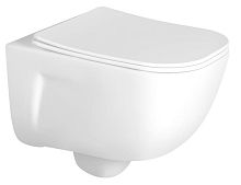 Aquatek AQ2012-00 Дива Унитаз безободковый 51х35 см, тонкое сиденье с механизмом плавного закрывания, белый