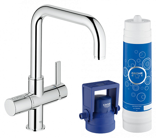 Grohe 31299001 Blue Pure Смеситель для мойки (фильтрация, U-излив), хром