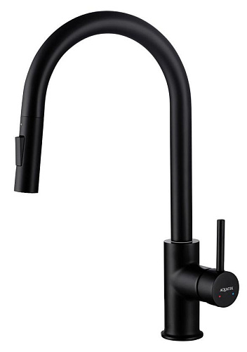 Aquatek AQ1384MB Европа Смеситель для кухни с вытяжным изливом 2jet, черный матовый