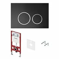 TECE S955102 TECEspring Инсталляция для унитаза с панелью смыва с круглыми кнопками, черный матовый