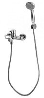 Bravat F63783C-B Stream Смеситель для ванны с коротким изливом и аксессуарами, хром