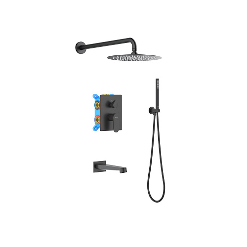 Aquatek AQ1273MB Оберон Душевой комплект Set 4 в 1, черный матовый Aquatek AQ1273MB Оберон Душевой комплект Set 4 в 1, черный матовый
