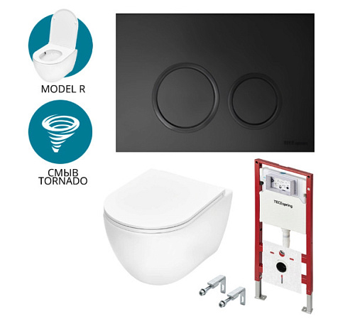 TECE spring base K401104WCR Комплект: Унитаз, Инсталляция, Кнопка смыва TECE spring base K401104WCR Комплект: Унитаз, Инсталляция, Кнопка смыва