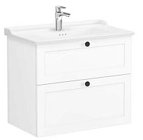 Vitra 68869 Root Classic Тумба с классической раковиной 80х47 см, подвесная, MWHITE (матовый белый) купить  в интернет-магазине Сквирел