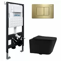 Abber Rechteck AC1201MB-AC0105-AC0120MMG Комплект: Унитаз, Инсталляция, Кнопка смыва