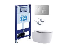 Aquatek ЕВРОПА SET AQUATEK ЕВРОПА New-068 4в1 Комплект: Унитаз, Инсталляция, Кнопка смыва