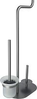 Deante ADI_D732 Silia Стойка с держателем для туалетной бумаги и ершиком, Titanium (титан) купить  в интернет-магазине Сквирел