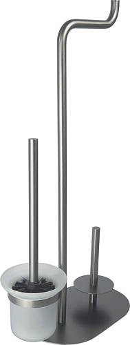 Deante ADI_D732 Silia Стойка с держателем для туалетной бумаги и ершиком, Titanium (титан) купить в интернет-магазине Сквирел