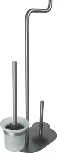Deante ADI_D732 Silia Стойка с держателем для туалетной бумаги и ершиком, Titanium (титан) купить в интернет-магазине Сквирел