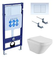Aquatek SET Лира-009 4 в 1 Комплект: рама Standard INS-0000012 + крепеж KKI-0000002 + кнопка KDI-0000009 + унитаз AQ1155-00 с крышкой-сиденьем Soft-close, белый