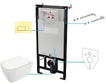 Deante CDYZ6ZPW Hiacynt New Комплект: инсталляции с унитазом, клавиша золото