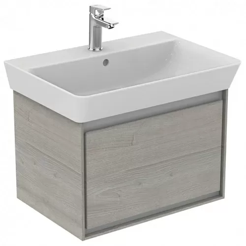 Ideal Standard E0847PS Connect Air Тумба для раковины 65х40 см, подвесная, Wood Light Grey + Matt White (светло-серое дерево + белый матовый)