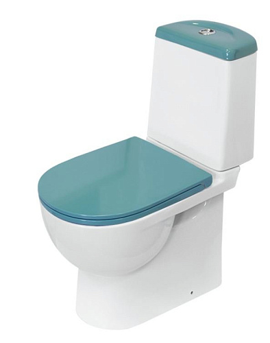 Sanita Luxe WC.CC/Best/2-DM/TUR.G/S1 Best Color Comfort Унитаз-компакт напольный 35х62 см, с сиденьем, бирюзовый S1