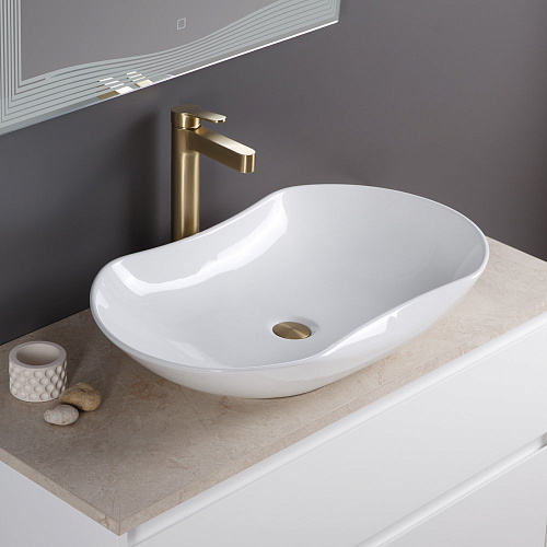 BelBagno BB1334 Раковина накладная керамическая 66х41 см, белая BelBagno BB1334 Раковина накладная керамическая 66х41 см, белая