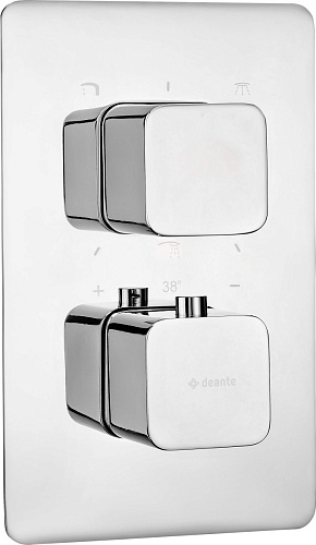 Deante BXY_0ECT Squoval Внешняя часть смесителя на 3 выхода, установка с Thermostatic Box BXY_X44T, хром