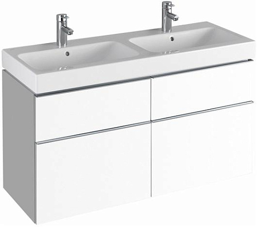 Geberit iCon 840520000 Шкафчик под раковину двойную 1190x620x477 мм, белый глянец, лак купить  в интернет-магазине Сквирел