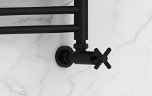 Сунержа 31-1408-1234 Вентиль угловой, (крест) G 1/2" НР х G 3/4" НГ, матовый черный