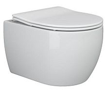 Ceramica Nova CN3001 Play Rimless Унитаз подвесной, 37х49 см, глубокий смыв, с ультра тонкой крышкой-сиденьем, белый