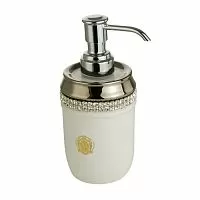 Migliore 28455 Dubai Дозатор настольный, белый/Swarovski/декор платина/хром купить  в интернет-магазине Сквирел