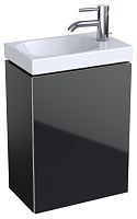 Geberit Acanto 500.607.16.1 Шкафчик под раковину 396 x 534 x 246 мм, фронтальная часть: черное стекло корпус: черный матовый — лакированный купить  в интернет-магазине Сквирел