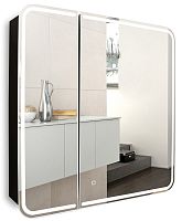 Azario LED-00002611 Alliance Зеркальный шкаф подвесной, с подсветкой, 81х80 см, черный