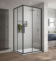 Vincea VSS-2SU900CLB Slim-U Душевой уголок 90х90 см, профиль черный матовый/стекло прозрачное