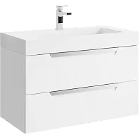 Aqwella CUB0109W Cube Тумба для раковины, подвесная, 90х45 см, белая купить  в интернет-магазине Сквирел